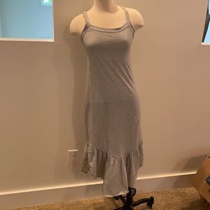 Black & White strip midi dress